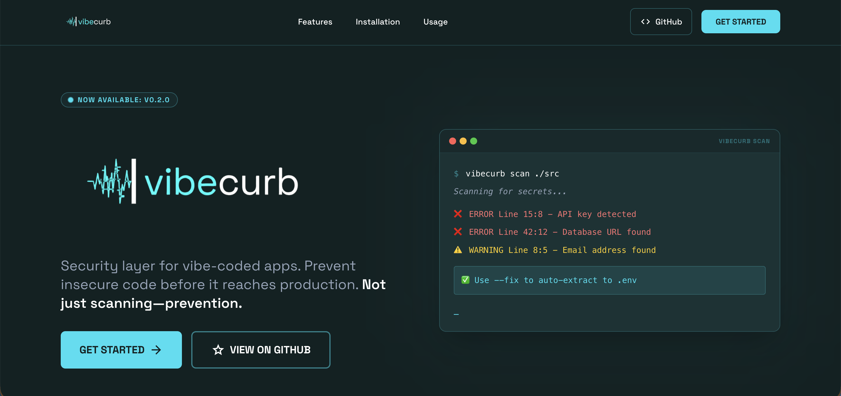 Vibecurb screenshot